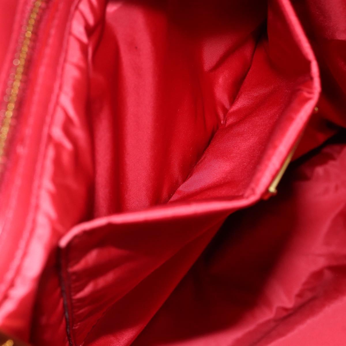 Miu Miu Matelasse Hand Bag Canvas 2way Red Gold Auth yk19675