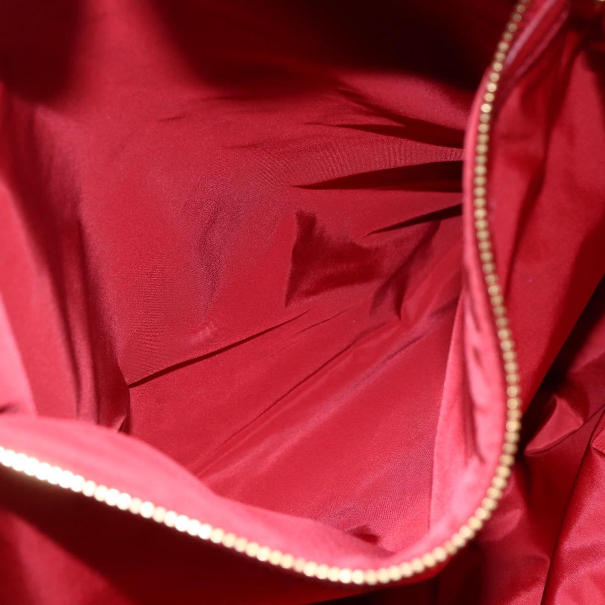 Miu Miu Matelasse Hand Bag Canvas 2way Red Gold Auth yk19675