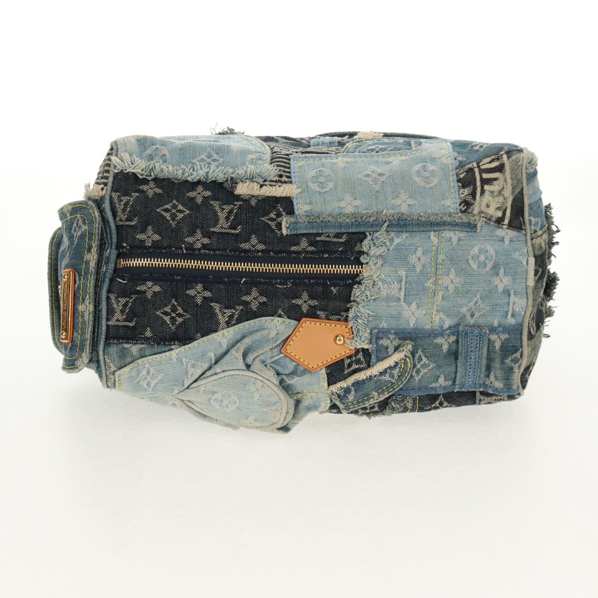 LOUIS VUITTON Monogram Denim Patchwork Speedy 30 Bag Blue M95380 Auth yk19687A