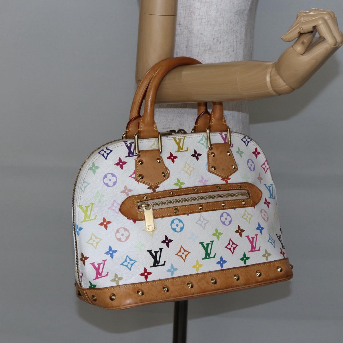LOUIS VUITTON Monogram Multicolor Alma Hand Bag White M92647 LV Auth yk19689