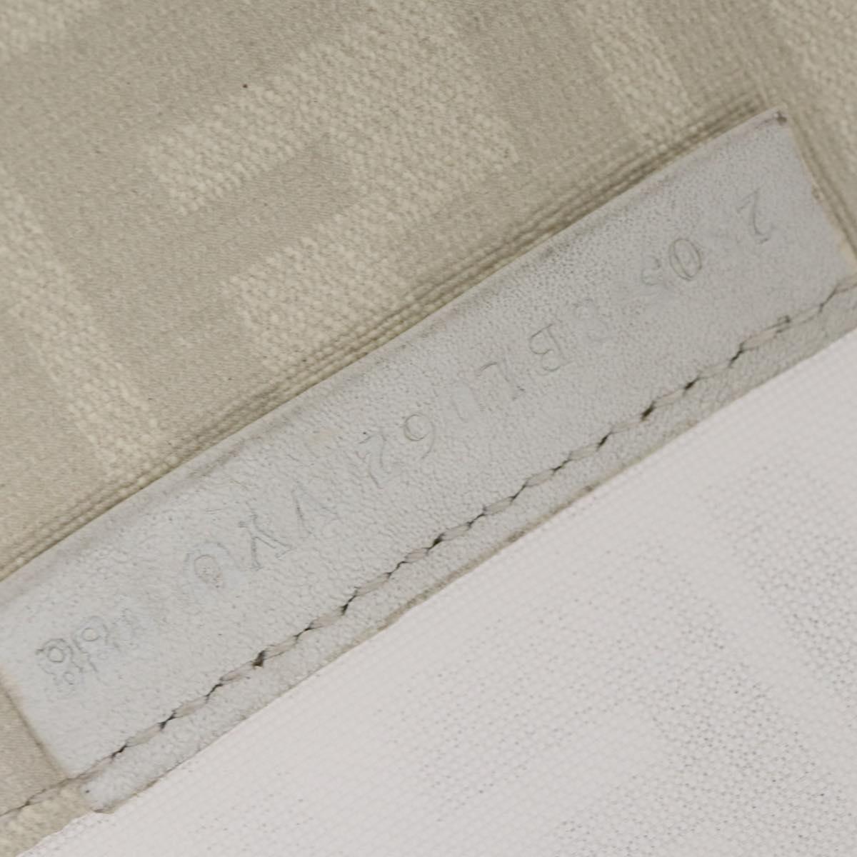 FENDI Zucca Mesh Boston Bag PVC White Silver Auth yk19697