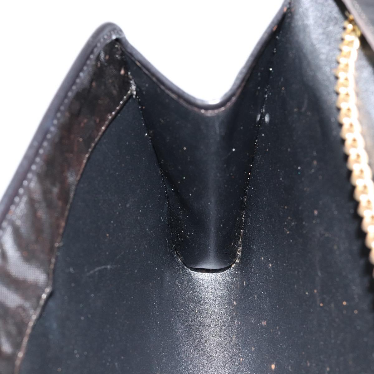 Christian Dior Chain Shoulder Bag Nylon Black Gold Auth yk19698