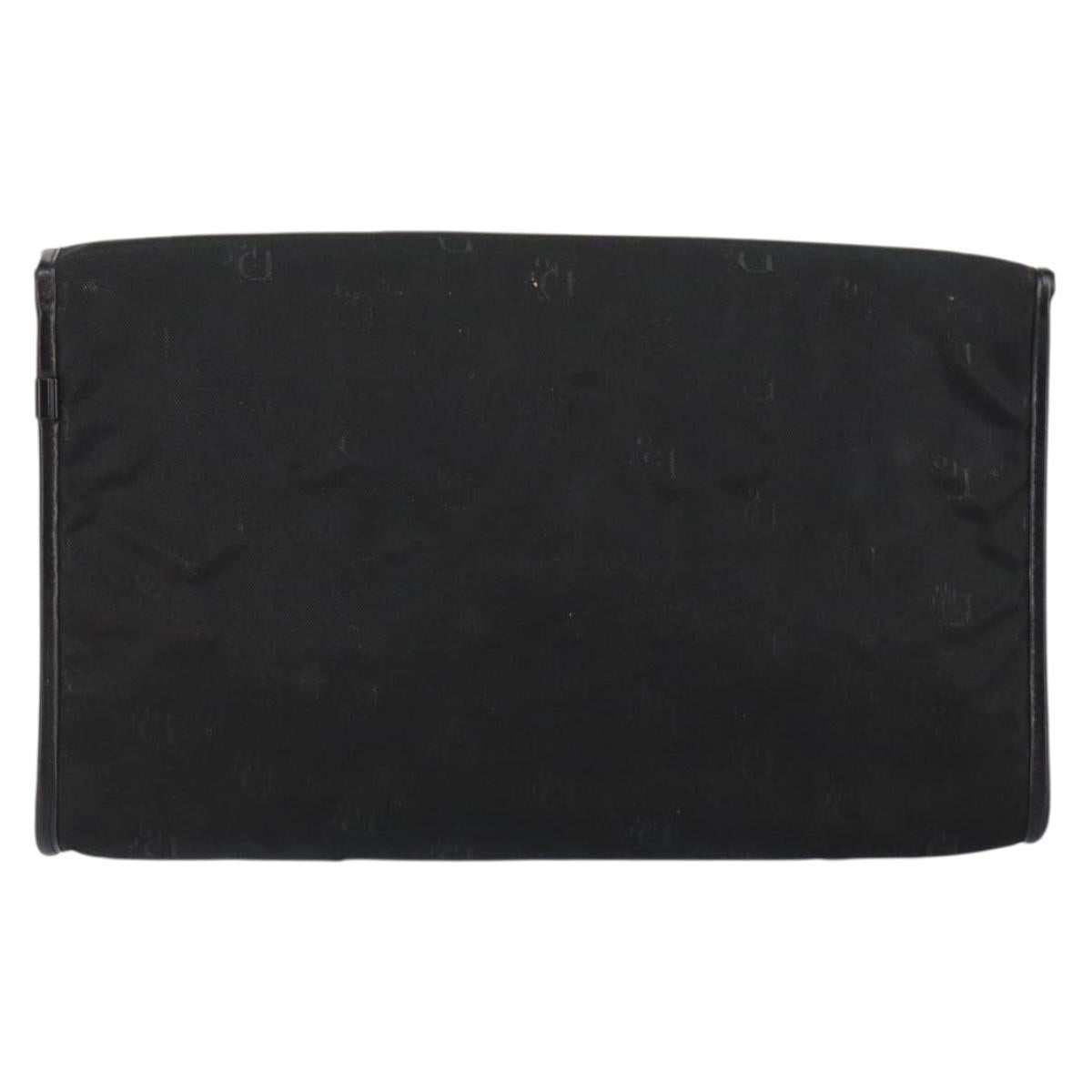 Christian Dior Chain Shoulder Bag Nylon Black Gold Auth yk19698