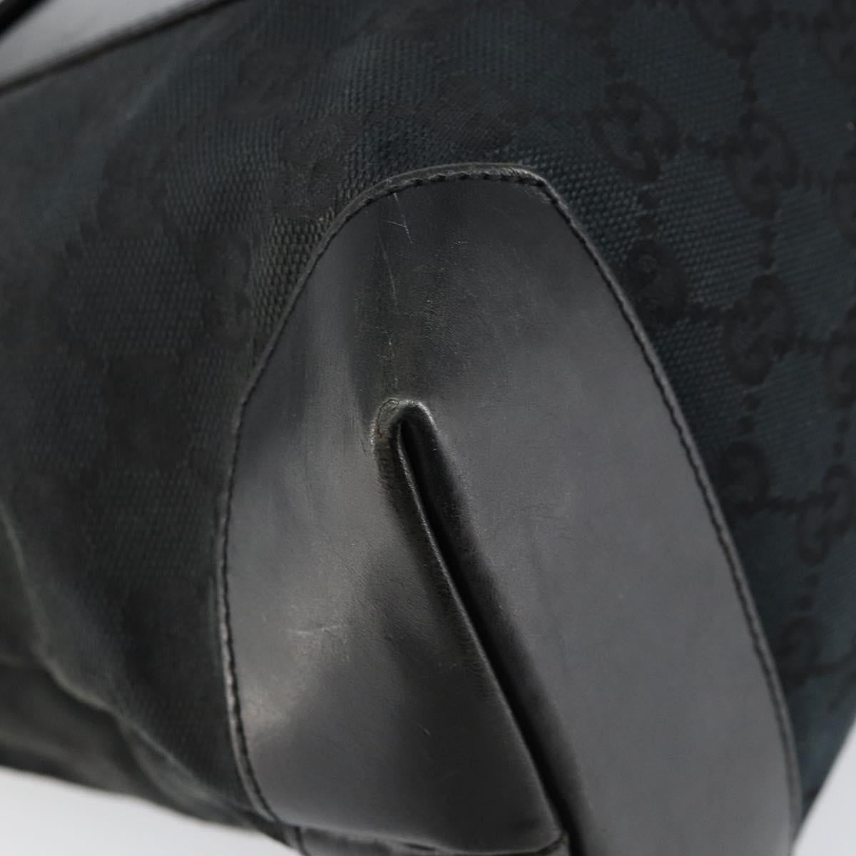 GUCCI GG Canvas Tote Bag Black Silver 34339 Auth yk19701