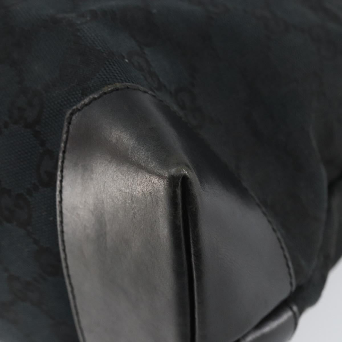 GUCCI GG Canvas Tote Bag Black Silver 34339 Auth yk19701