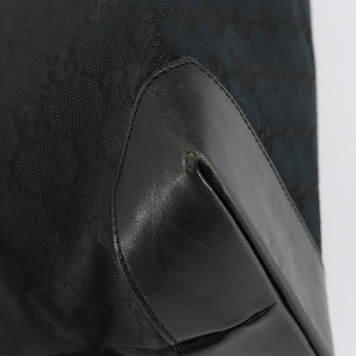 GUCCI GG Canvas Tote Bag Black Silver 34339 Auth yk19701