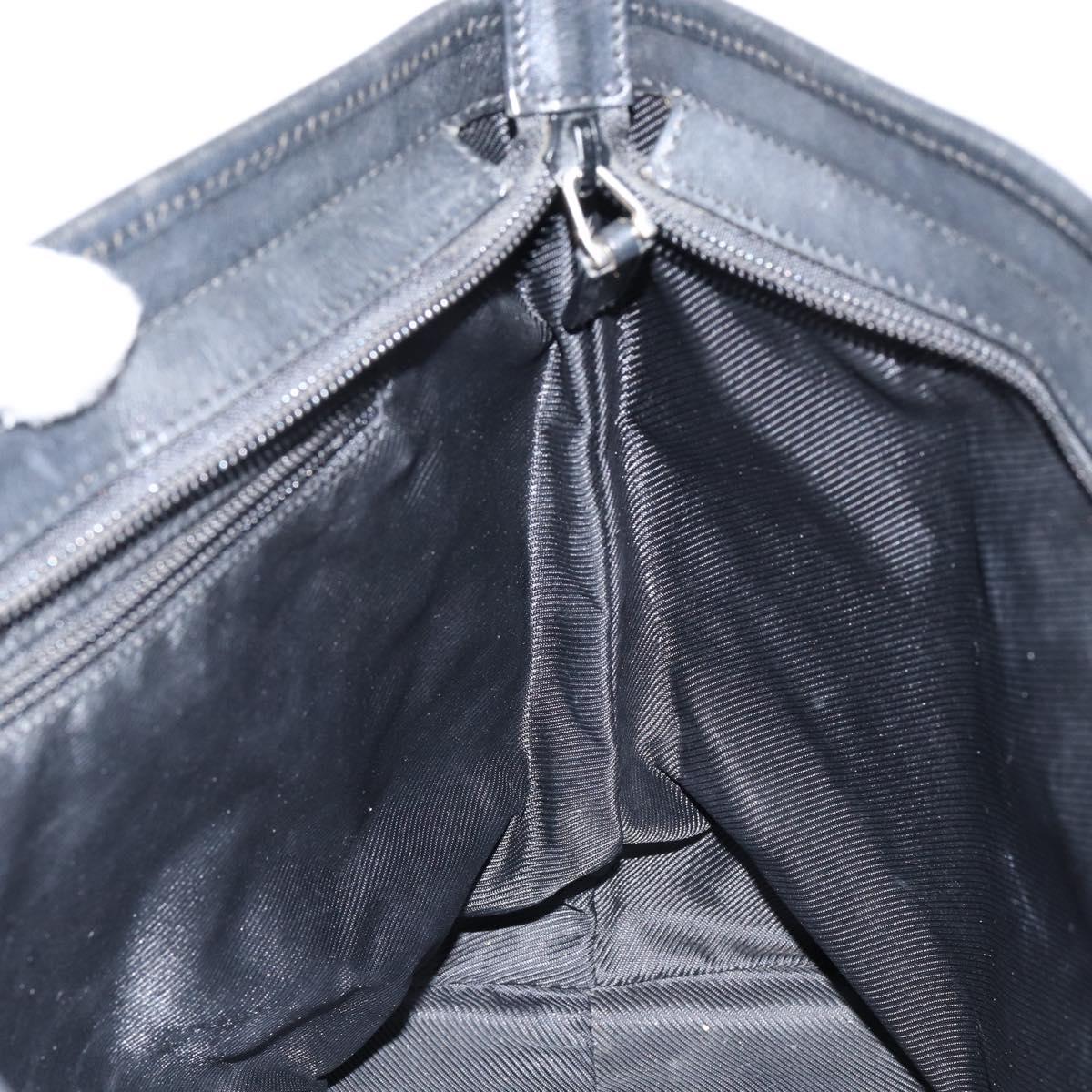 GUCCI GG Canvas Tote Bag Black Silver 34339 Auth yk19701