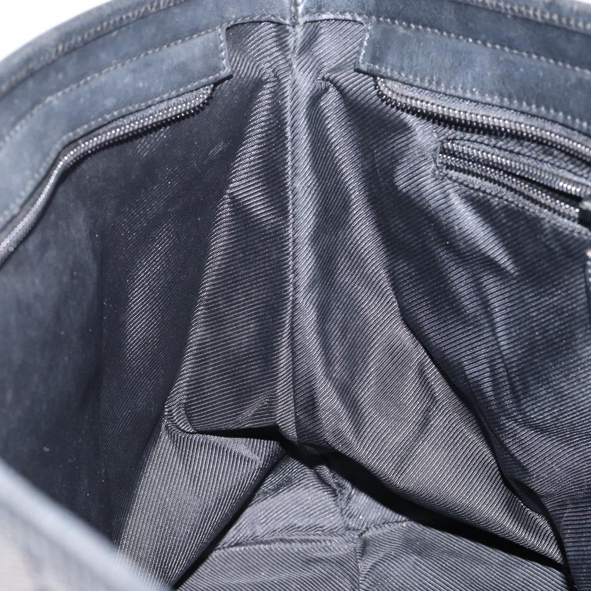 GUCCI GG Canvas Tote Bag Black Silver 34339 Auth yk19701