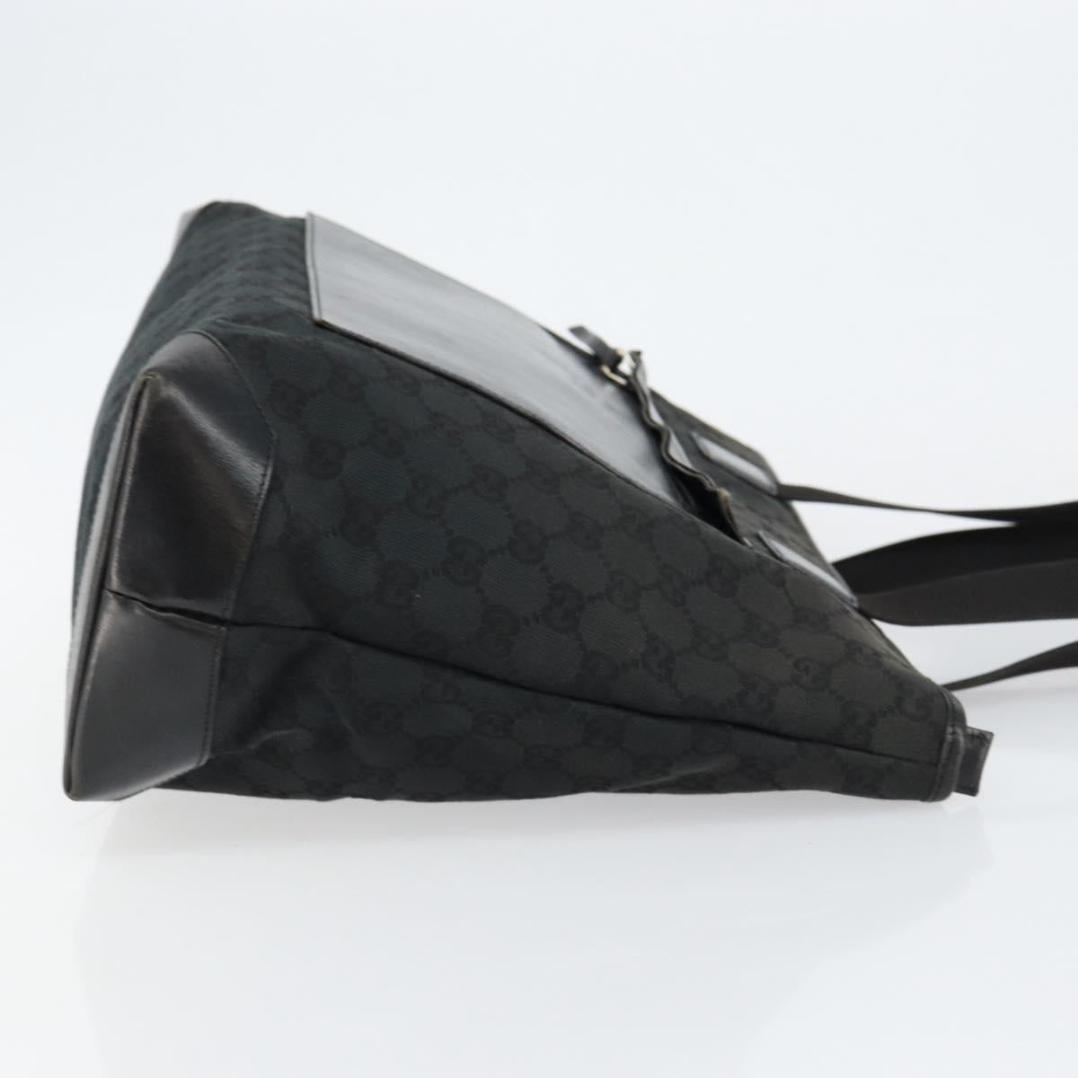 GUCCI GG Canvas Tote Bag Black Silver 34339 Auth yk19701