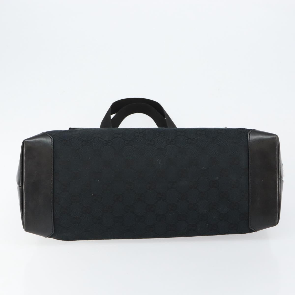 GUCCI GG Canvas Tote Bag Black Silver 34339 Auth yk19701