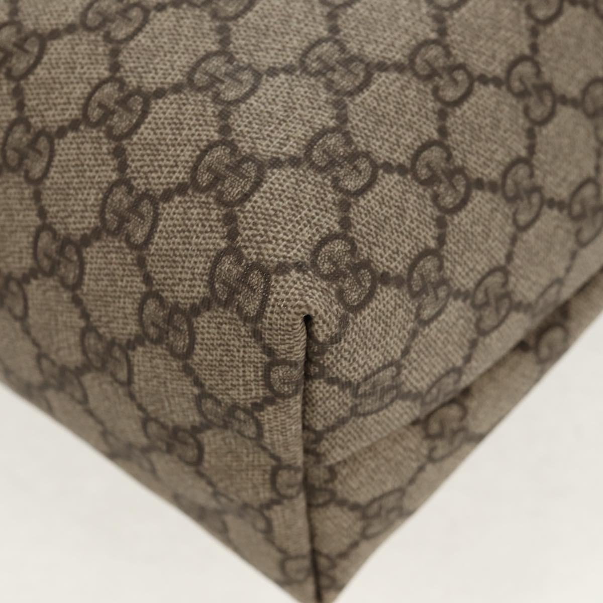 GUCCI GG Supreme Tote Bag PVC Leather Beige Silver 189897 Auth yk19708V