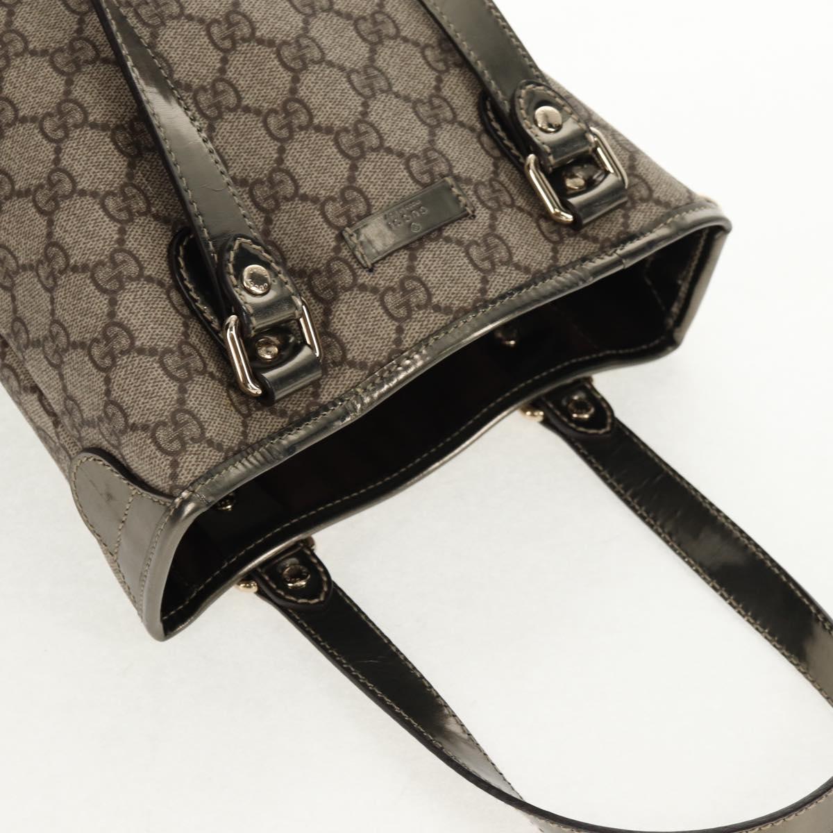 GUCCI GG Supreme Tote Bag PVC Leather Beige Silver 189897 Auth yk19708V