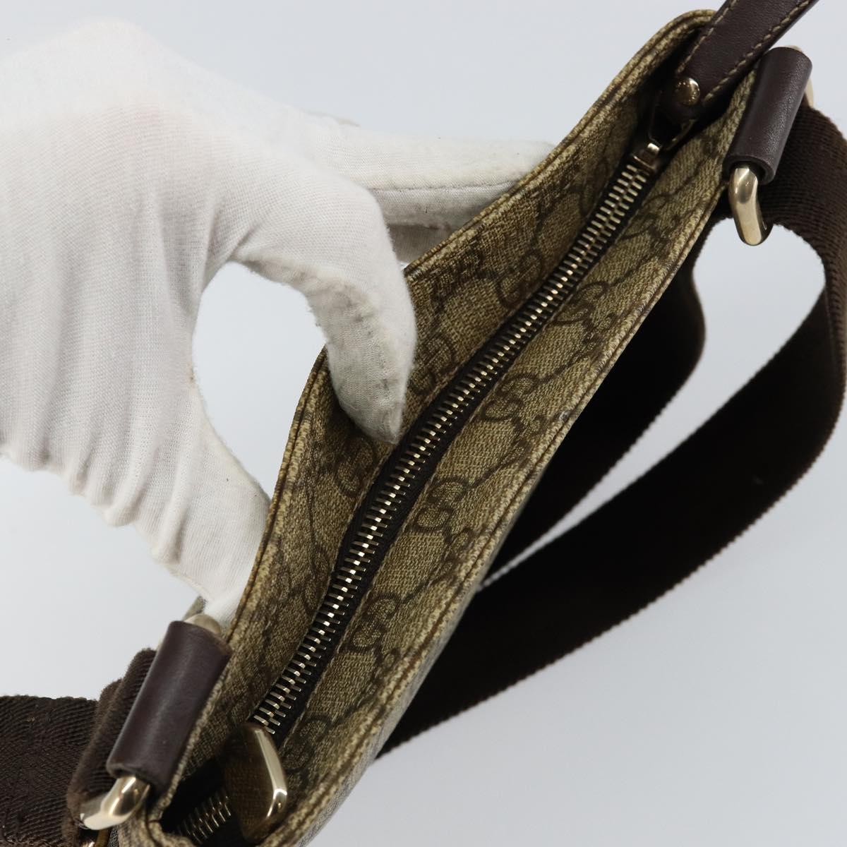 GUCCI GG Supreme Shoulder Bag PVC Beige Gold 201538 Auth yk19709