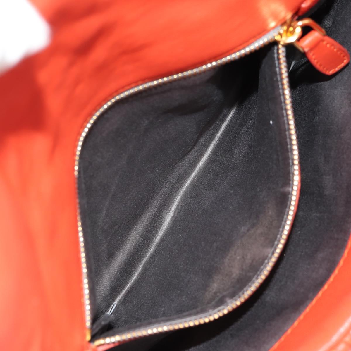 Miu Miu Matelasse Bijoux Shoulder Bag Leather Orange Gold Auth yk19711V