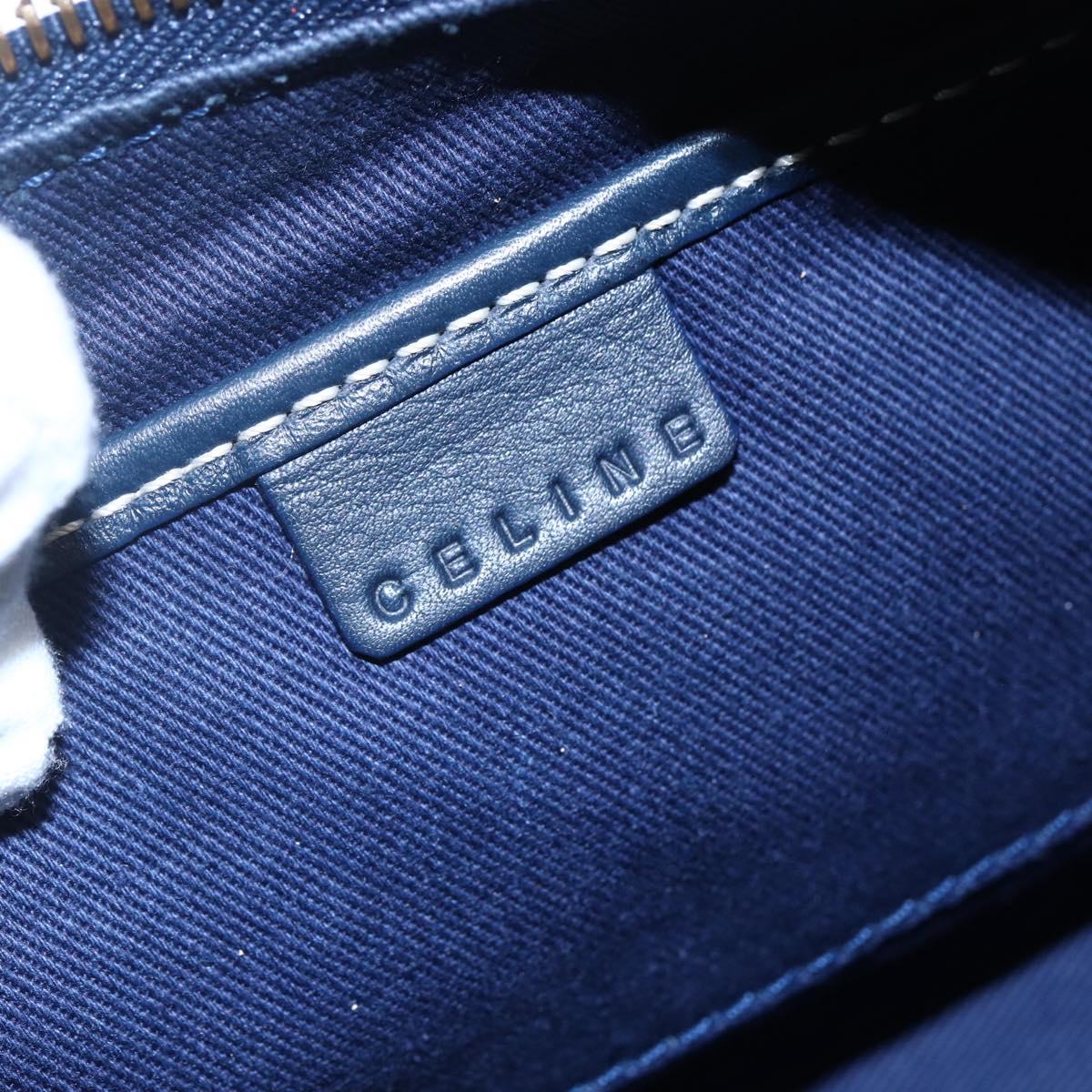 CELINE Macadam Canvas Hand Bag Navy Auth yk19718