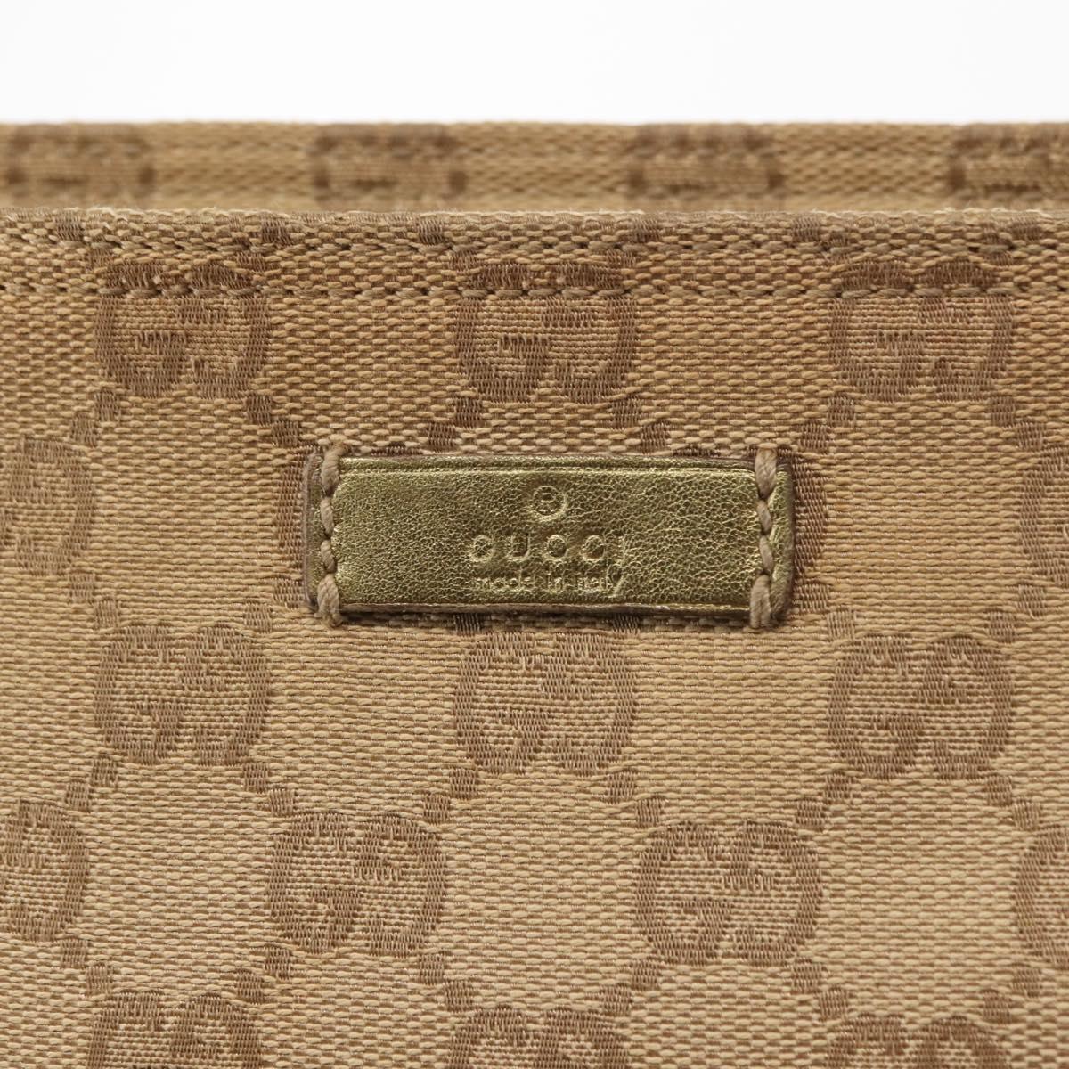 GUCCI GG Canvas Sherry Line Shoulder Bag Beige Gold 189749 001998 Auth yk19719