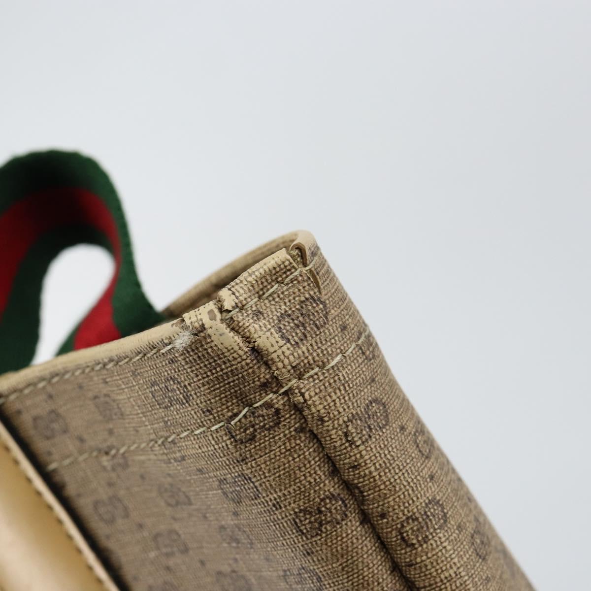 GUCCI Micro GG Supreme Web Sherry Line Tote Bag PVC Beige Auth yk19729