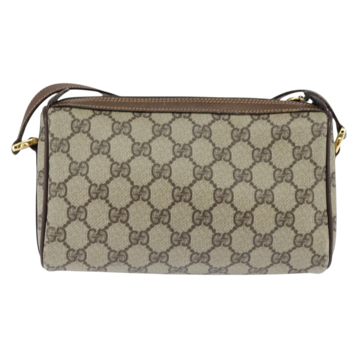 GUCCI GG Supreme Web Sherry Line Bag PVC Beige Gold 89 02 018 Auth yk19730
