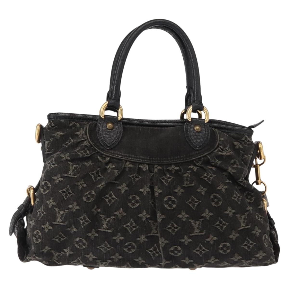 LOUIS VUITTON Monogram Denim Neo Cabby MM Bag 2way Black M95351 LV Auth yk19739
