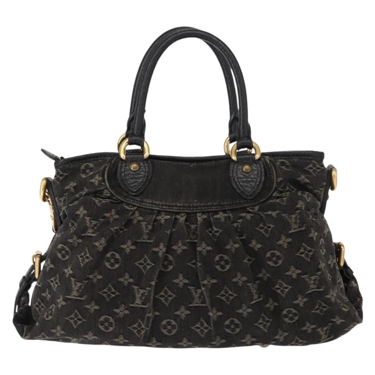 LOUIS VUITTON Monogram Denim Neo Cabby MM Bag 2way Black M95351 LV Auth yk19739