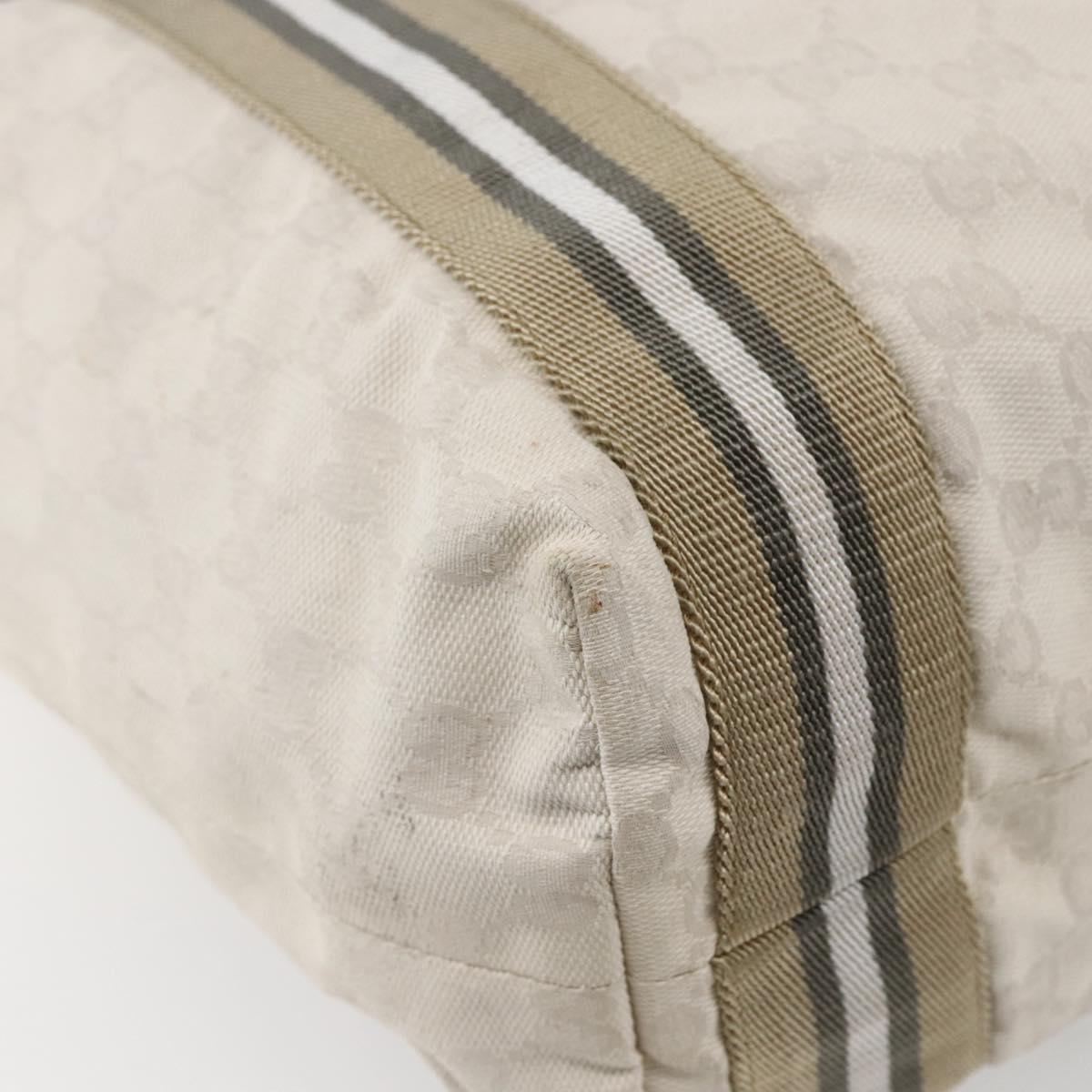 GUCCI GG Canvas Tote Bag White Beige 189669 Auth yk19750