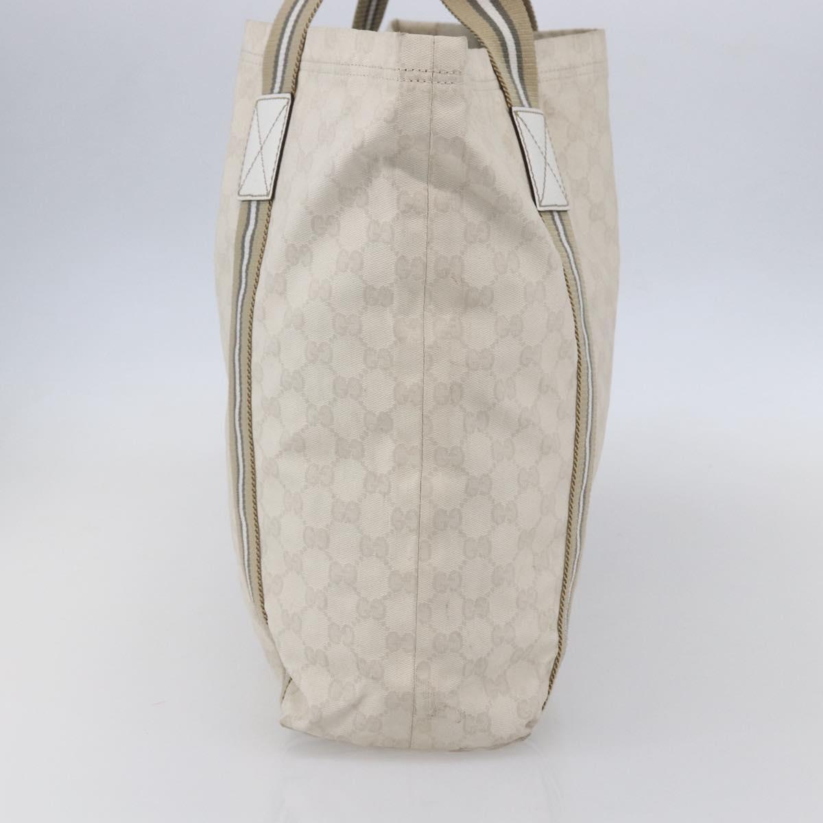 GUCCI GG Canvas Tote Bag White Beige 189669 Auth yk19750