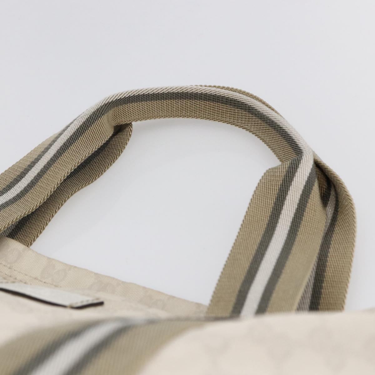 GUCCI GG Canvas Tote Bag White Beige 189669 Auth yk19750