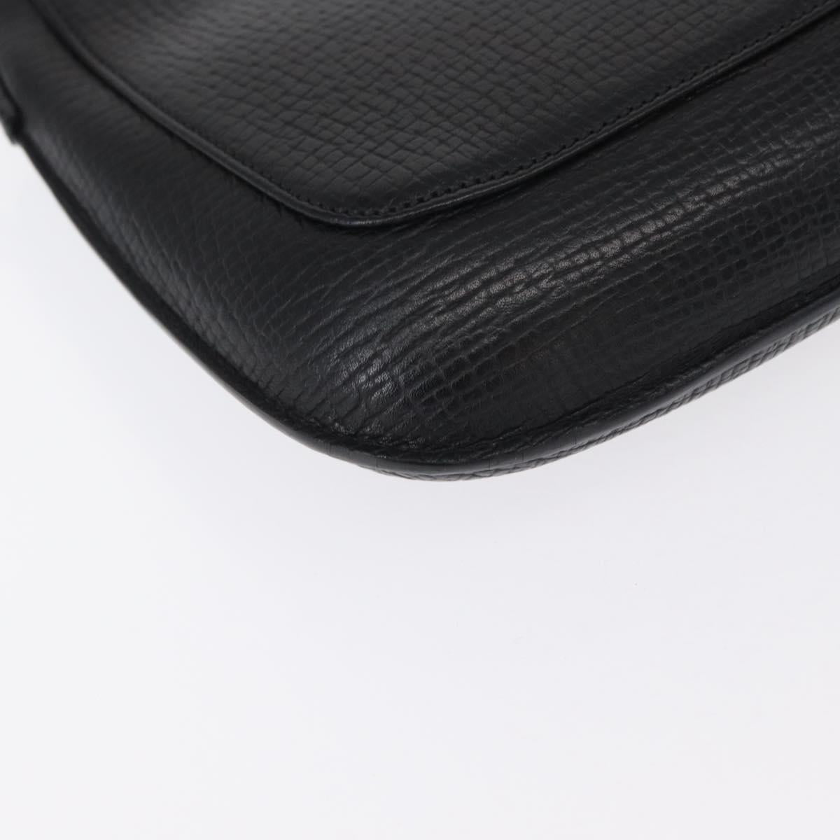 LOEWE Accessory Pouch Leather Black Silver Auth yk19756