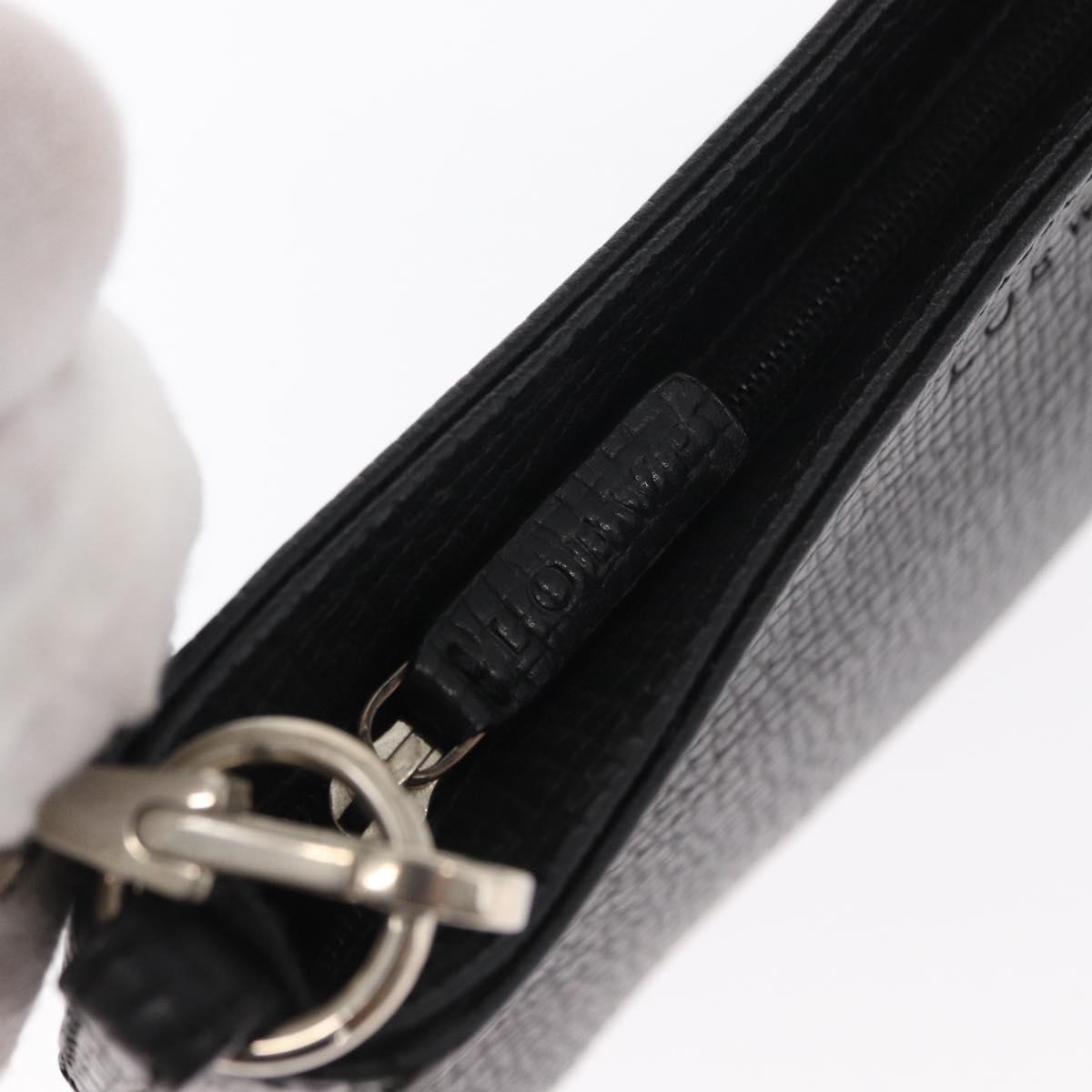 LOEWE Accessory Pouch Leather Black Silver Auth yk19756