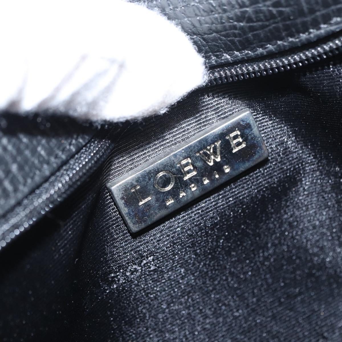 LOEWE Accessory Pouch Leather Black Silver Auth yk19756