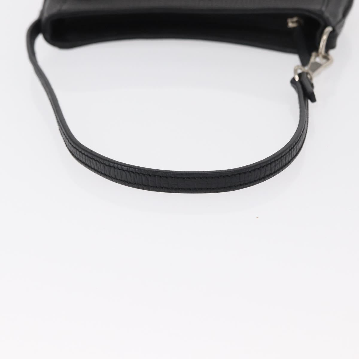 LOEWE Accessory Pouch Leather Black Silver Auth yk19756