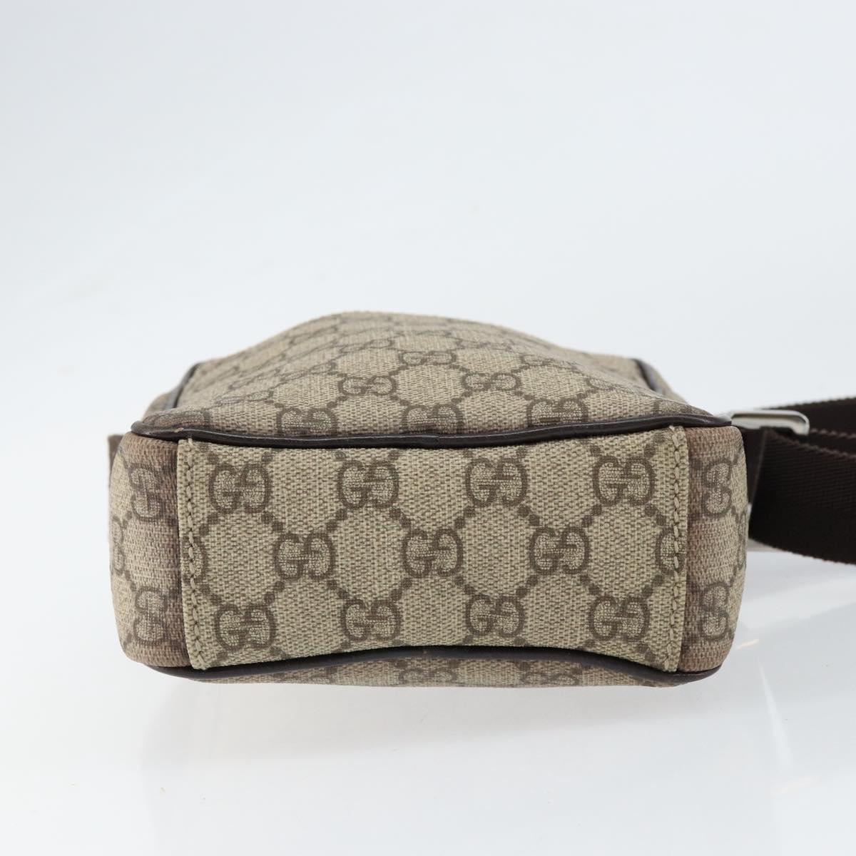 GUCCI GG Supreme Shoulder Bag PVC Beige Silver 122754 Auth yk19762