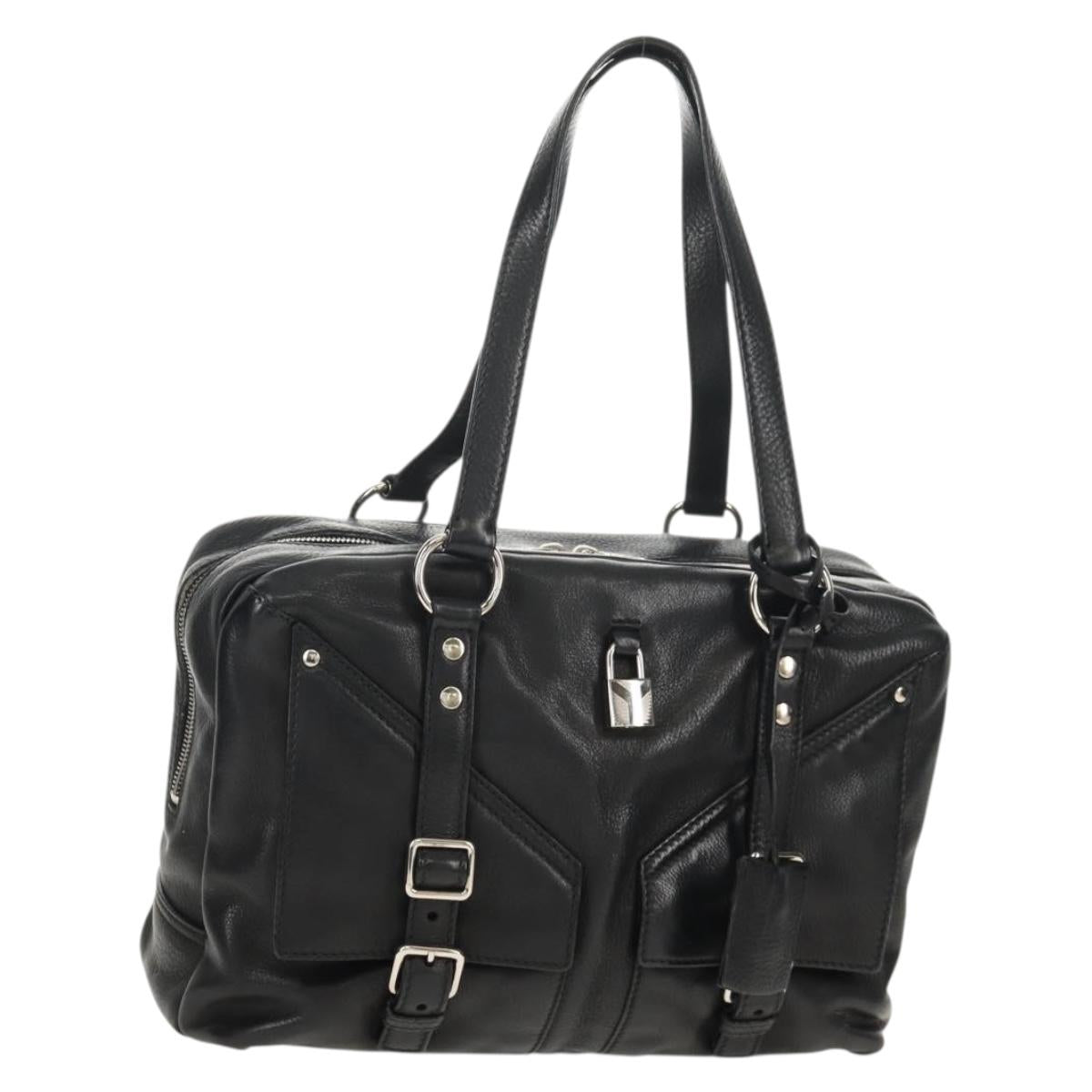 SAINT LAURENT Shoulder Bag Leather Black Silver 227747 Auth yk19763V