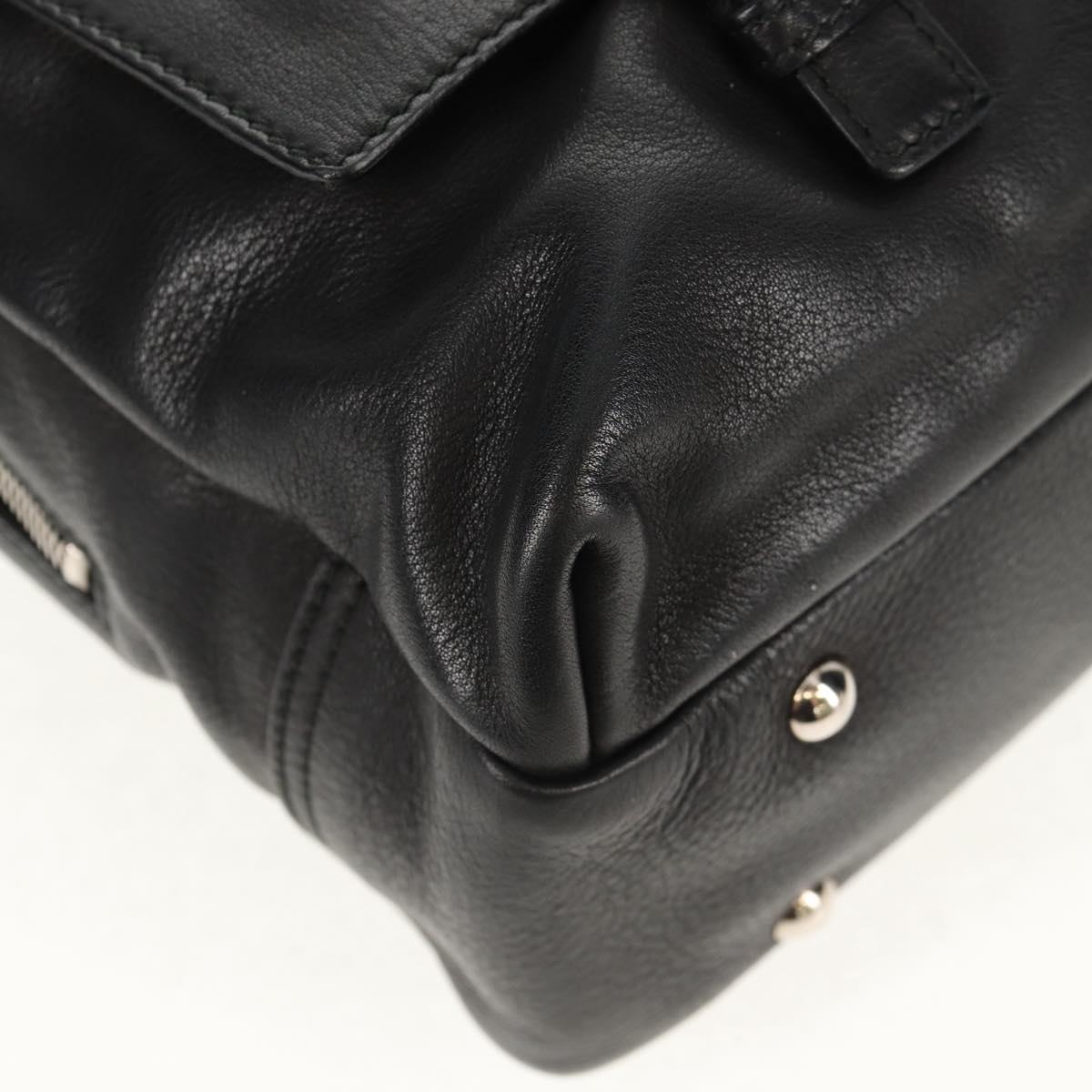 SAINT LAURENT Shoulder Bag Leather Black Silver 227747 Auth yk19763V