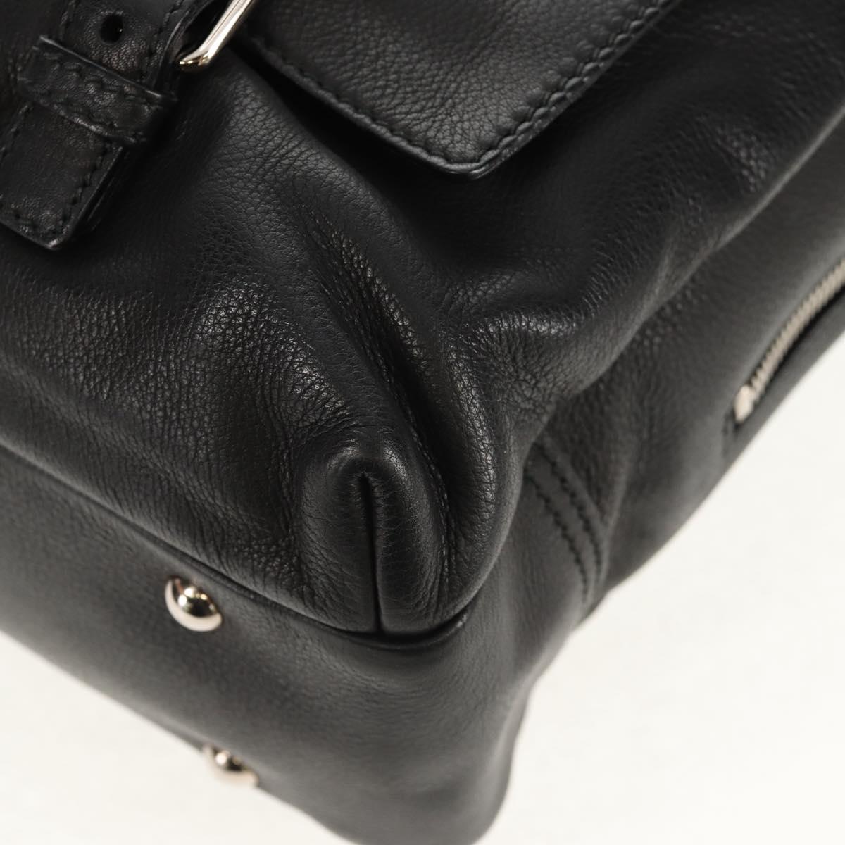 SAINT LAURENT Shoulder Bag Leather Black Silver 227747 Auth yk19763V