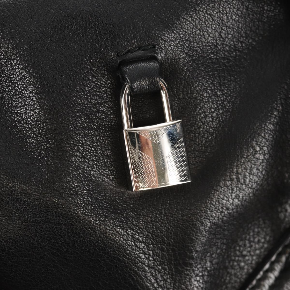 SAINT LAURENT Shoulder Bag Leather Black Silver 227747 Auth yk19763V
