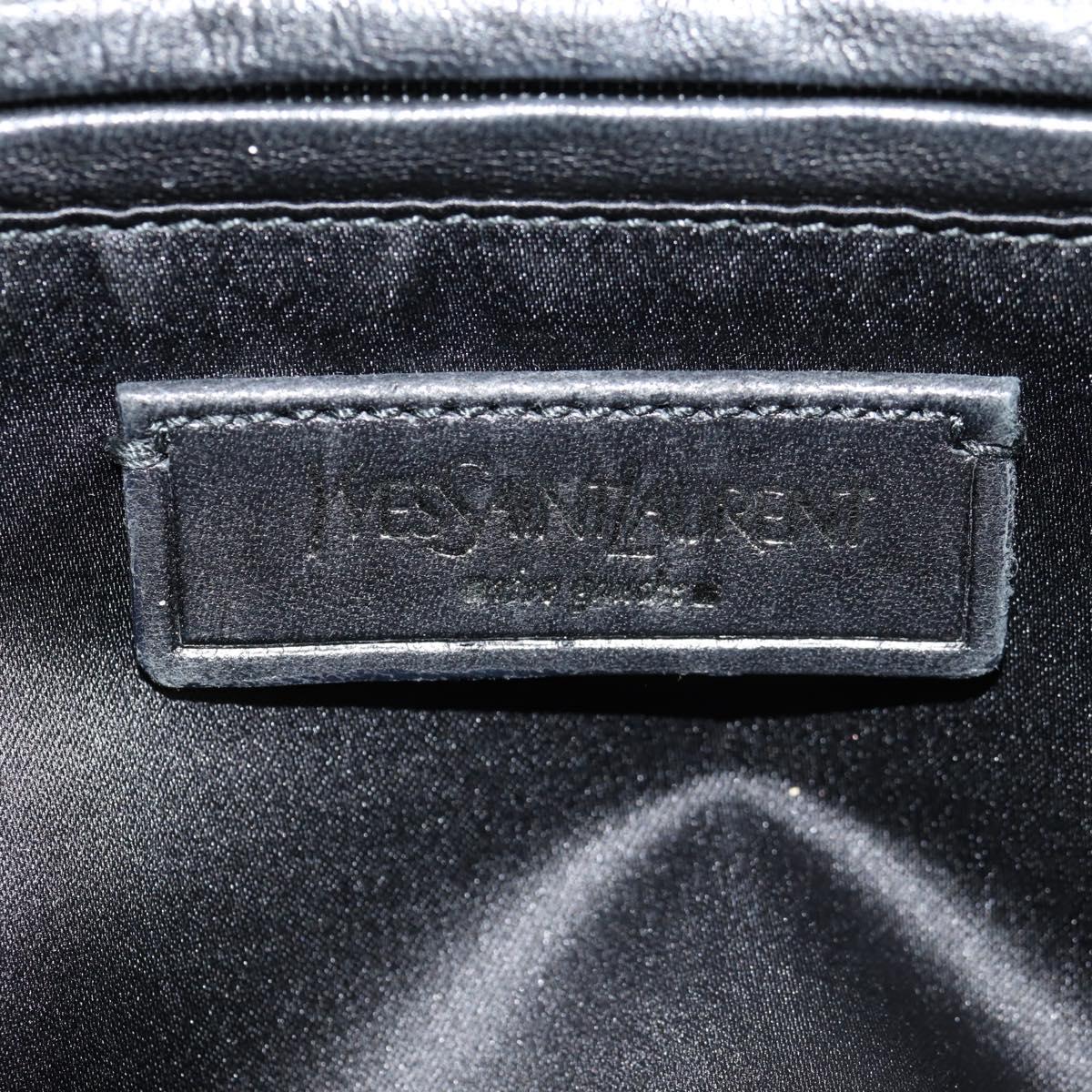 SAINT LAURENT Shoulder Bag Leather Black Silver 227747 Auth yk19763V
