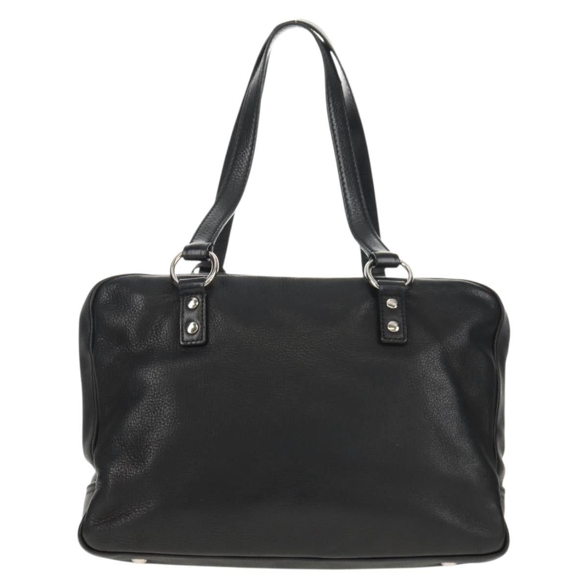 SAINT LAURENT Shoulder Bag Leather Black Silver 227747 Auth yk19763V