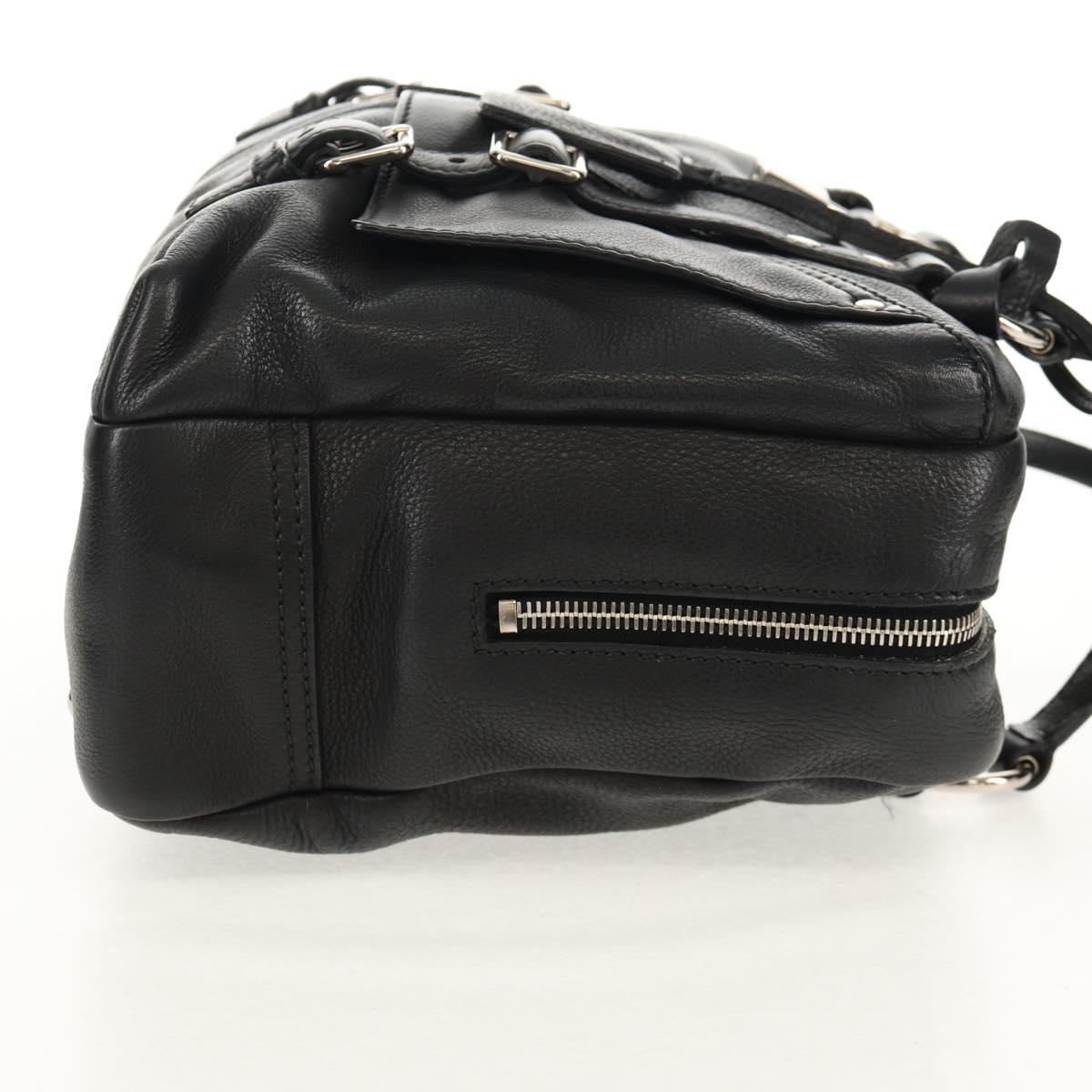 SAINT LAURENT Shoulder Bag Leather Black Silver 227747 Auth yk19763V