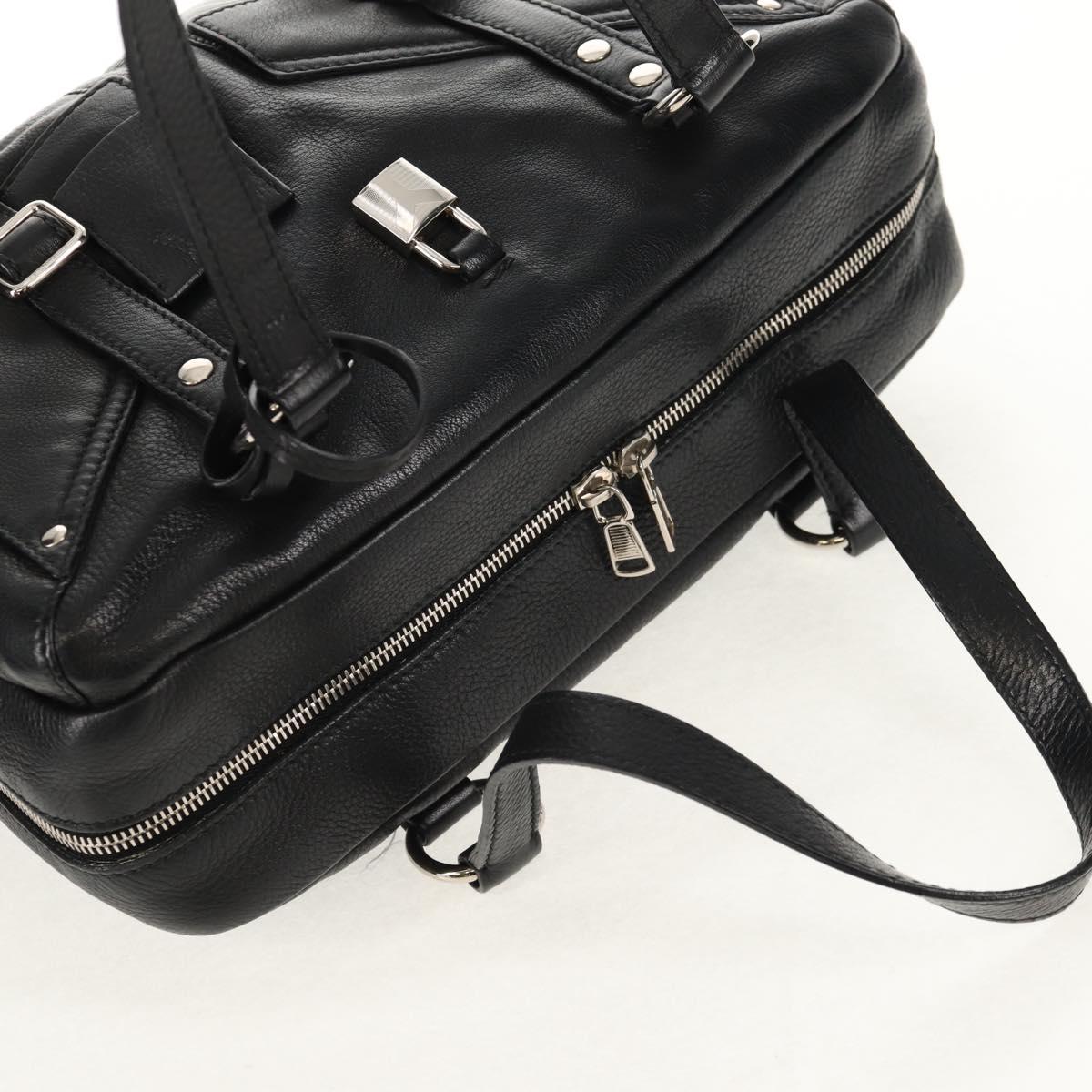 SAINT LAURENT Shoulder Bag Leather Black Silver 227747 Auth yk19763V