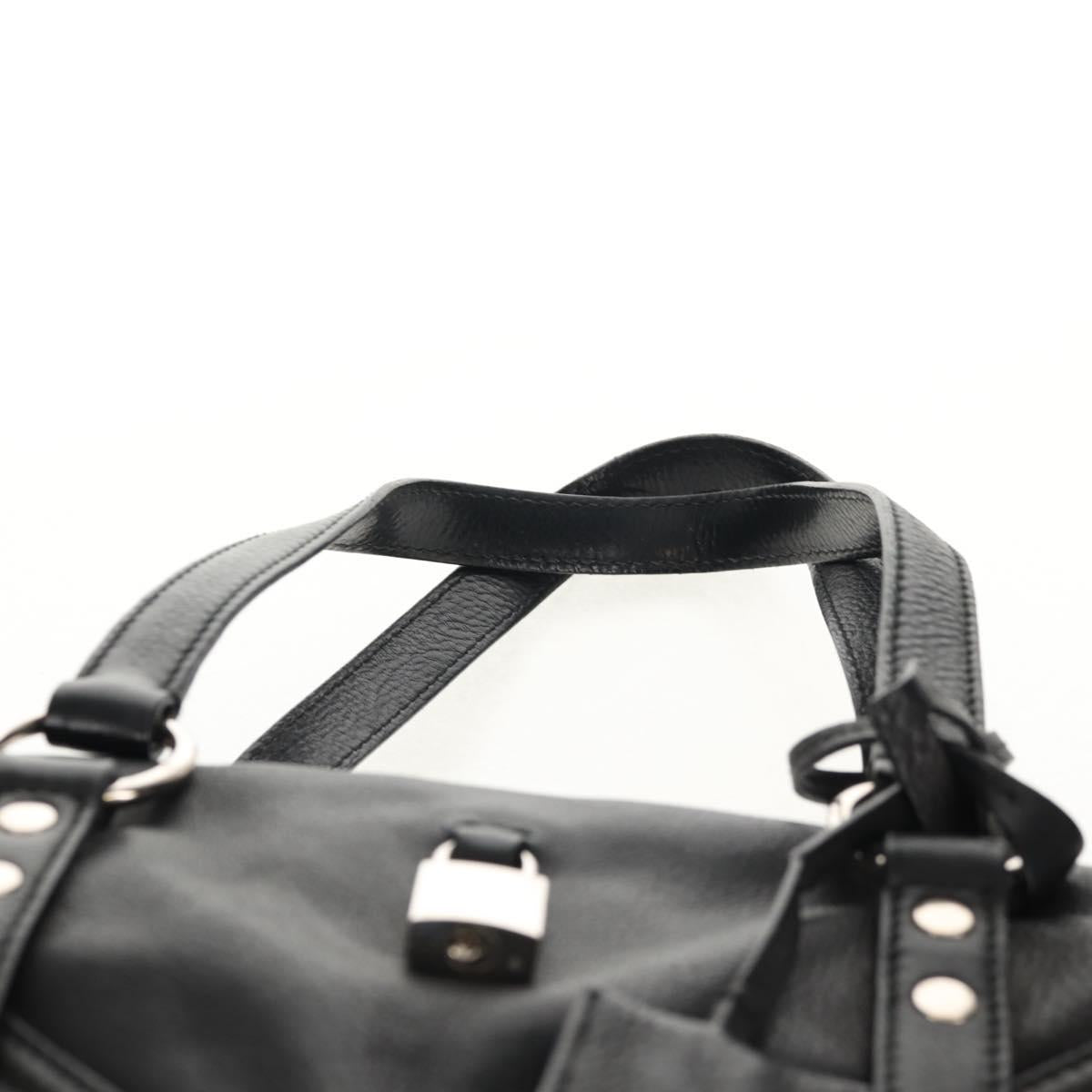 SAINT LAURENT Shoulder Bag Leather Black Silver 227747 Auth yk19763V