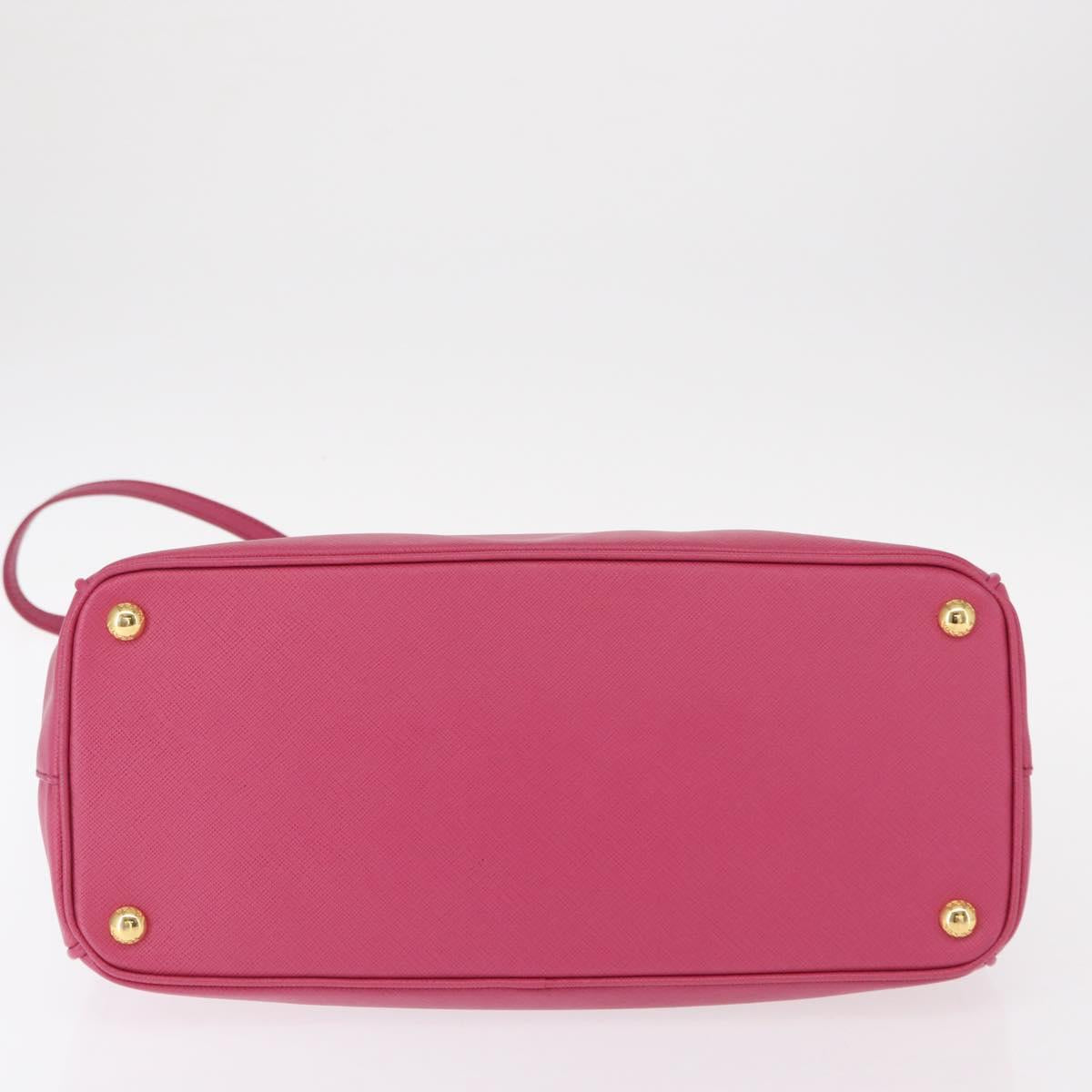 PRADA Galleria Hand Bag Safiano leather 2way Pink Gold Auth yk19769