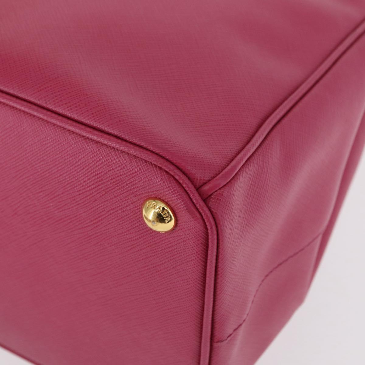 PRADA Galleria Hand Bag Safiano leather 2way Pink Gold Auth yk19769