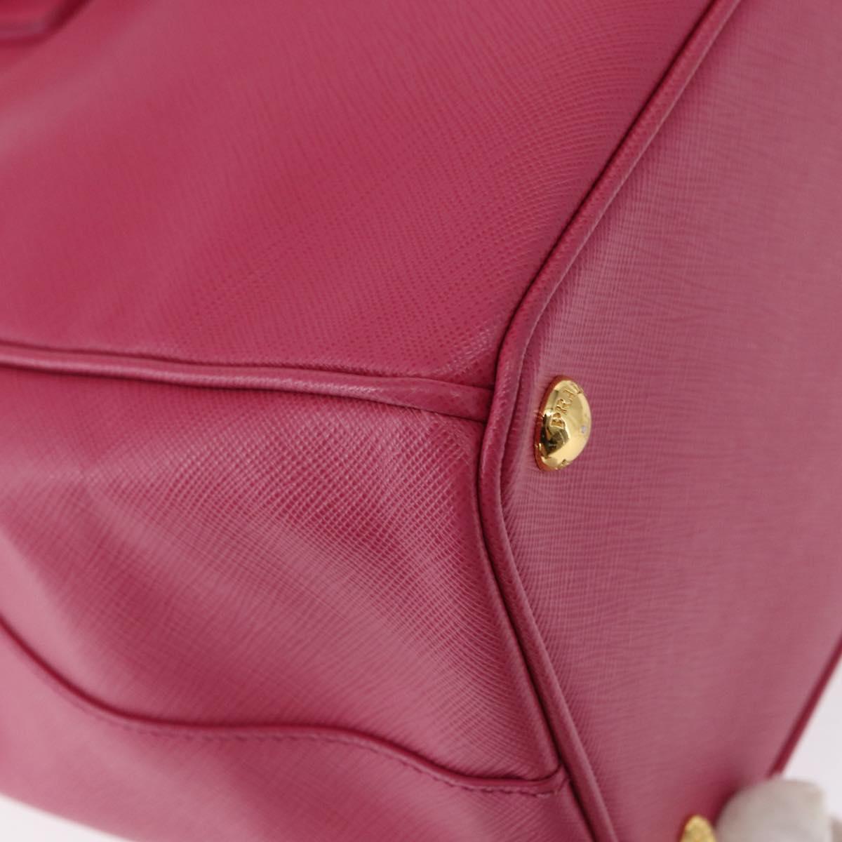 PRADA Galleria Hand Bag Safiano leather 2way Pink Gold Auth yk19769