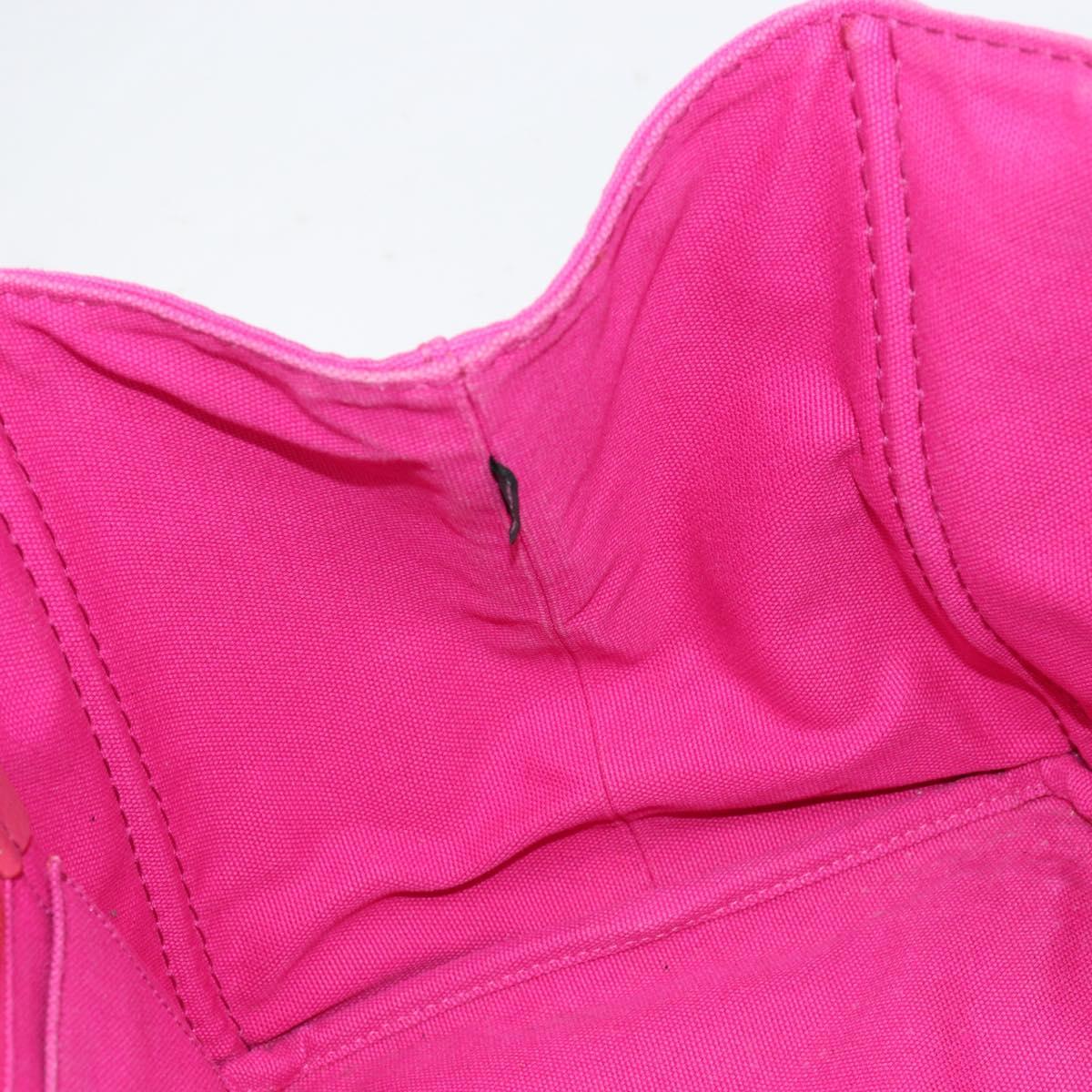 PRADA Canapa MM Hand Bag Canvas Pink Gold Auth yk19772
