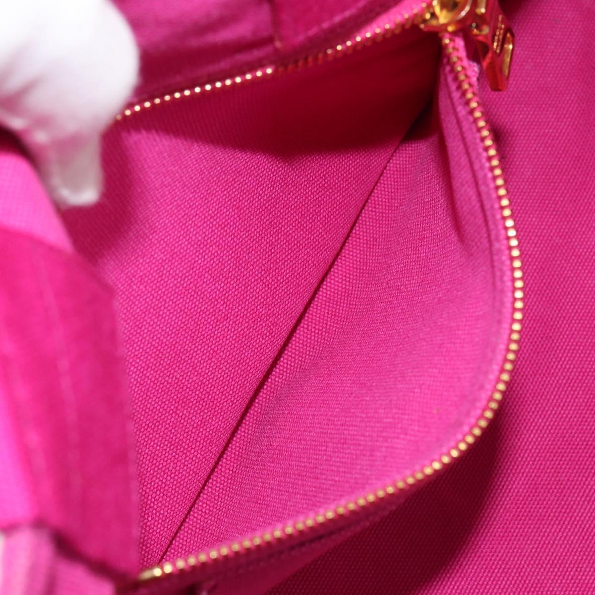 PRADA Canapa MM Hand Bag Canvas Pink Gold Auth yk19772