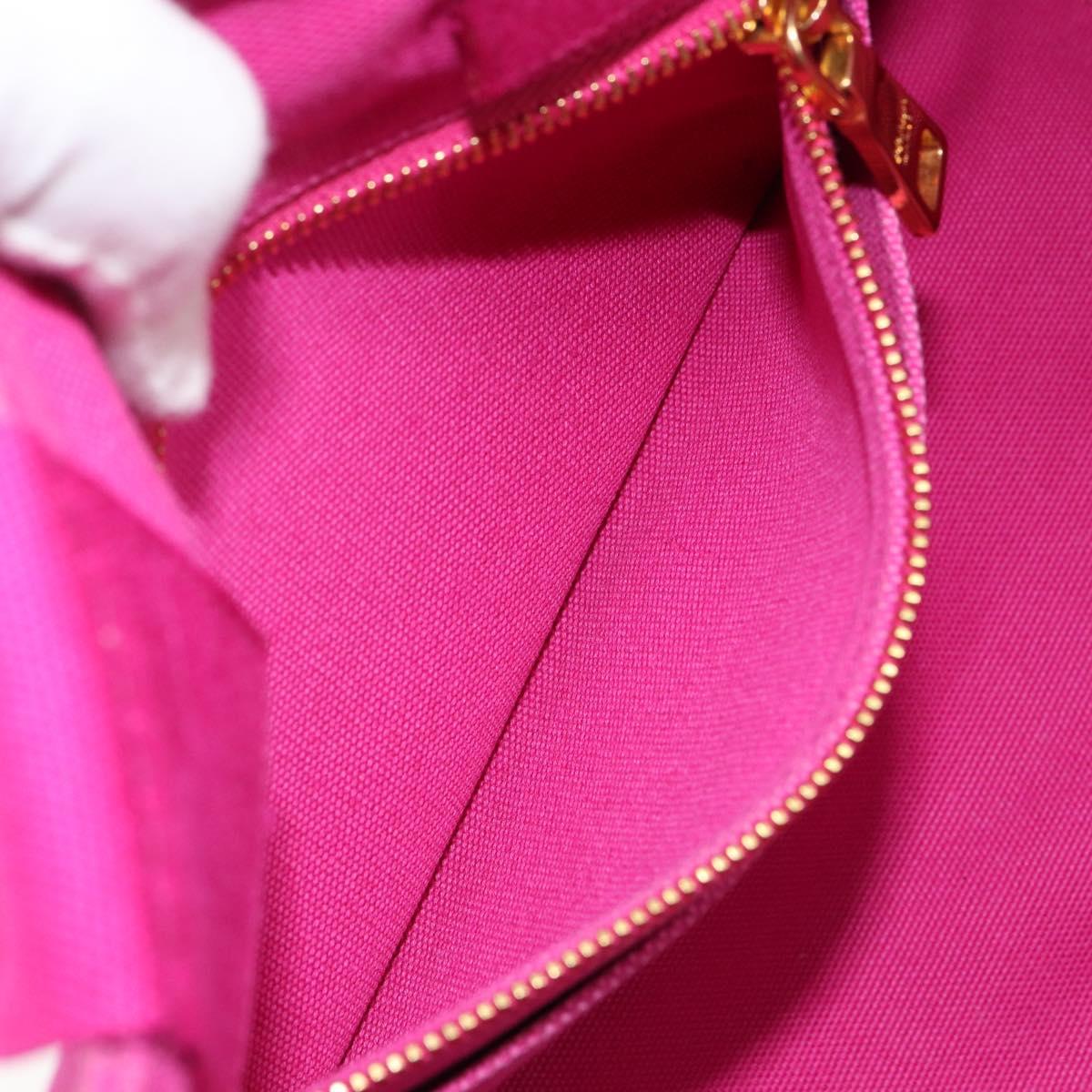 PRADA Canapa MM Hand Bag Canvas Pink Gold Auth yk19772