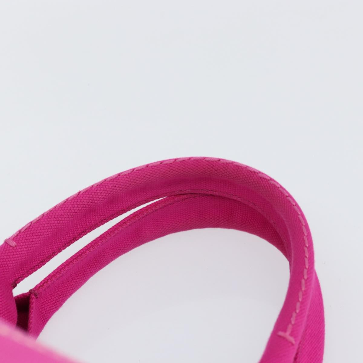 PRADA Canapa MM Hand Bag Canvas Pink Gold Auth yk19772