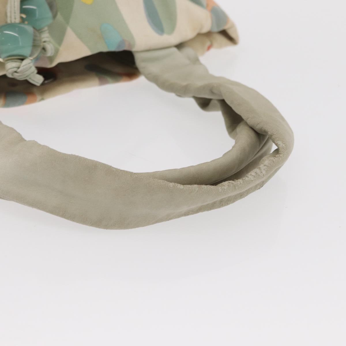 CHANEL Tote Bag Canvas White Silver CC Auth yk19774