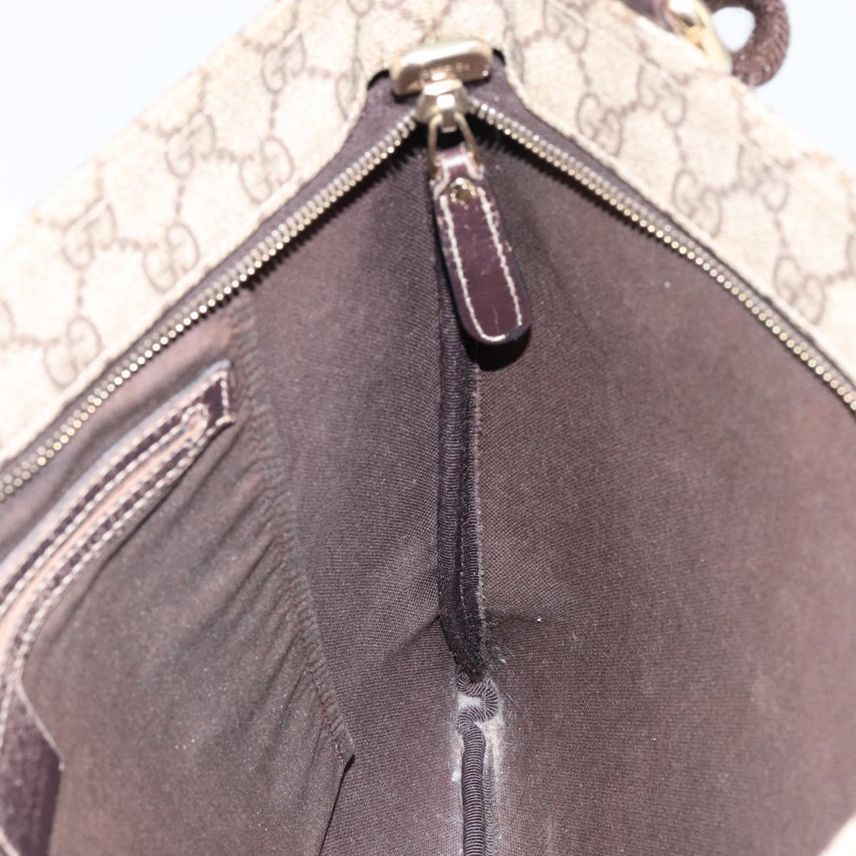 GUCCI GG Supreme Shoulder Bag PVC Beige Gold 201446 Auth yk19779